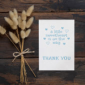 Carte Cute Blue Boy Baby shower Merci plat