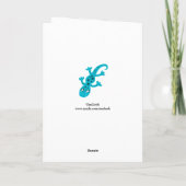 Carte Cute Blue Lizard Gecko on Blue Happy Birthday (Dos)