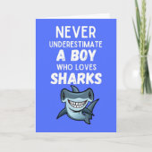 Carte Cute Blue Shark Cards For Baby Boy Ocean Lover Kid (Devant)