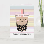 Carte Cute Boba Milk Tea Pun (Devant)