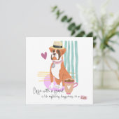 Carte Cute Boxer Chien Café Happiness Citer Toute Occasi (Debout devant)