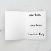 Carte Cute Boy Easter Bunny Personalize (Intérieur)