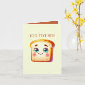 Carte Cute bread slice customizable bakery vendors (Fleur jaune)