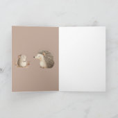 Carte Cute Brown Cream Hérisson Souris Meilleurs amis (Intérieur)