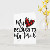 Carte Cute Buffalo Plaid Heart Valentines Day For Pre K  (Fleur jaune)