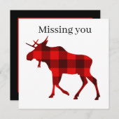 Carte Cute Buffalo plaid vous manque orignal (Devant / Derrière)