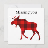 Carte Cute Buffalo plaid vous manque orignal (Devant)