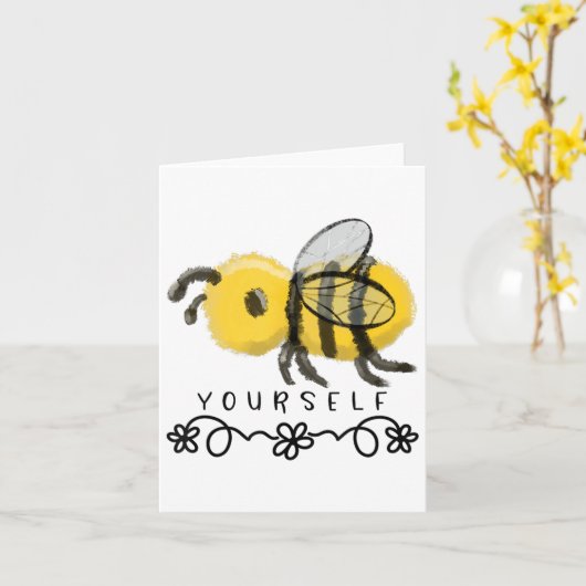 Carte Cute Bumblebee Bee Yourself  (Fleur jaune)