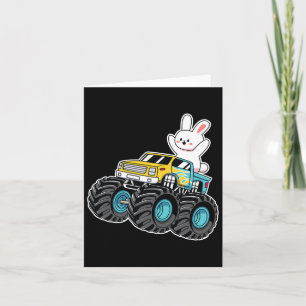 Carte Cute Bunny équitation Monster Camion Pâques Jour E