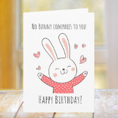 Carte Cute Bunny Pun Anniversaire