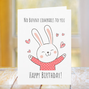 Carte Cute Bunny Pun Anniversaire