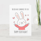 Carte Cute Bunny Pun Anniversaire (Devant)