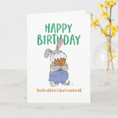 Carte Cute Bunny Rabbit Pun Vous êtes Vieux Anniversaire (Fleur jaune)