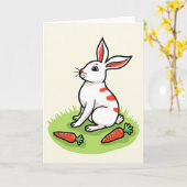 Carte Cute Bunny Rabbit Scene Card (Fleur jaune)