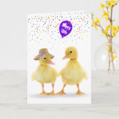 Carte Cute Canards Avec Ballons 15e Anniversaire (Fleur jaune)