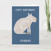Carte Cute Capybara Anniversaire personnalisé (Devant)
