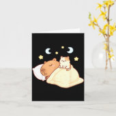 Carte Cute Capybara Kawaii Sleep Pajamas Sleepybara Cat  (Fleur jaune)