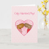 Carte Cute capybara Valentine's Day card (Fleur jaune)