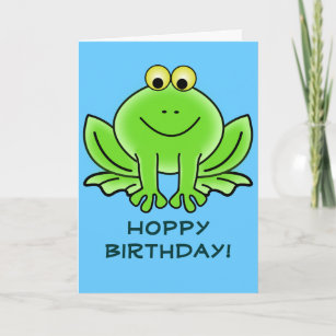 Carte Cute Cartoon Frog Hoppy Anniversaire Drôle Salutat