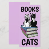 CARTE CUTE CAT CADEAUX SIGNETS DU LIVRE MARKER (Devant / Derrière)