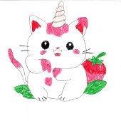 Carte Cute Cat Cartoon Glace Cream Sweet Moderne Anniver