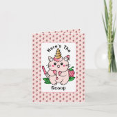 Carte Cute Cat Cartoon Glace Cream Sweet Moderne Anniver (Devant)
