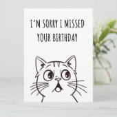 Carte Cute Cat Funny Anniversaire Belé (Debout devant)