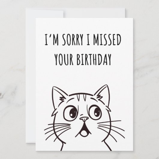 Carte Cute Cat Funny Anniversaire Belé (Devant)