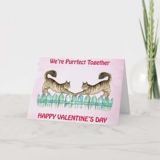 Carte Cute Cat Funny Pun Valentines Jour (Devant)
