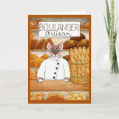 Carte Cute cat kitten bakery baker (Devant)