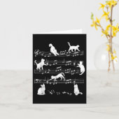 Carte Cute Cat Kitty Playing Music Note Clef (Fleur jaune)
