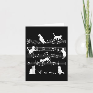 Carte Cute Cat Kitty Playing Music Note Clef