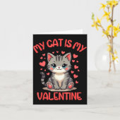 Carte Cute Cat, My Cat Is My Valentine, Single For Valen (Fleur jaune)
