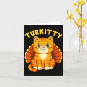 Carte Cute Cat Turkey Funny Thanksgiving For Men Women K (Fleur jaune)