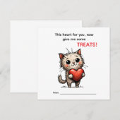 Carte Cute Cat Valentine Card (Devant / Derrière)