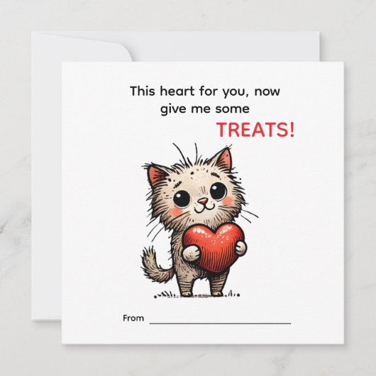 Carte Cute Cat Valentine Card (Devant)
