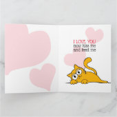 Carte Cute Cat Will You Be My Valentine Grey (Intérieur)