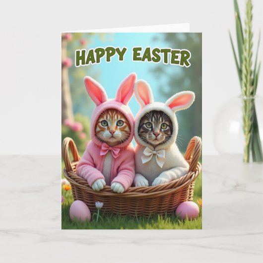 Carte Cute Cats Holiday Greetings Card (Devant)