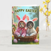 Carte Cute Cats Holiday Greetings Card (Fleur jaune)