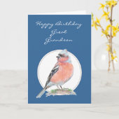 Carte Cute Chaffinch, Anniversaire Grand-Petit-fils (Fleur jaune)