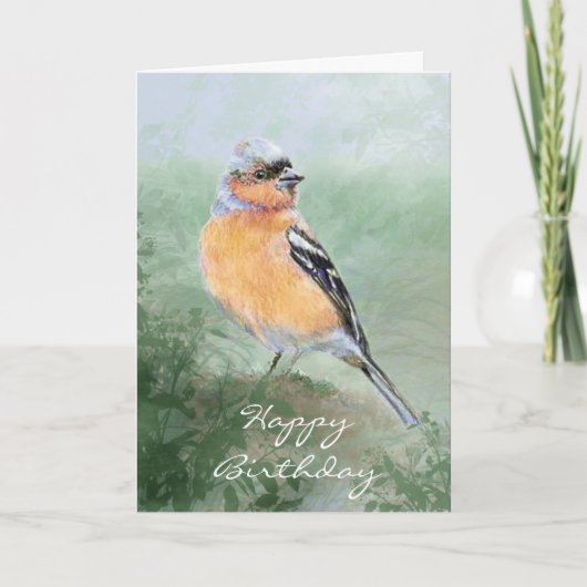 Carte Cute Chaffinch, Happy Birthday, Bird Collection (Devant)