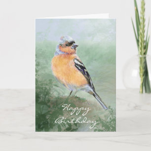 Carte Cute Chaffinch, Happy Birthday, Bird Collection
