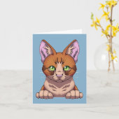 Carte Cute chat (Fleur jaune)