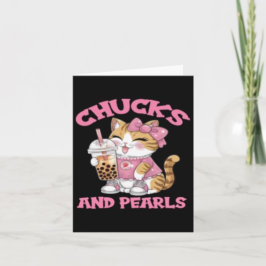 Carte Cute Chat Boire Bubble Thé Kitten Lover (Devant)