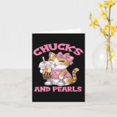 Carte Cute Chat Boire Bubble Thé Kitten Lover (Fleur jaune)