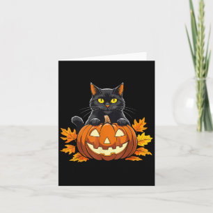 Carte Cute Chat noir Citrouille Halloween Costume Éffray