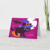 Carte Cute chat noir Halloween (Devant)