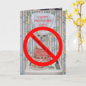 Carte Cute Chat Personnalisable Fête des Mères Pas de Cu (Fleur jaune)