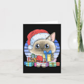 Carte Cute chat siamois Santa Claus Noël Noël Noël Noël (Devant)