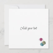 Carte Cute chaton aquarelle avec fils Nom personnalisé C (Dos)